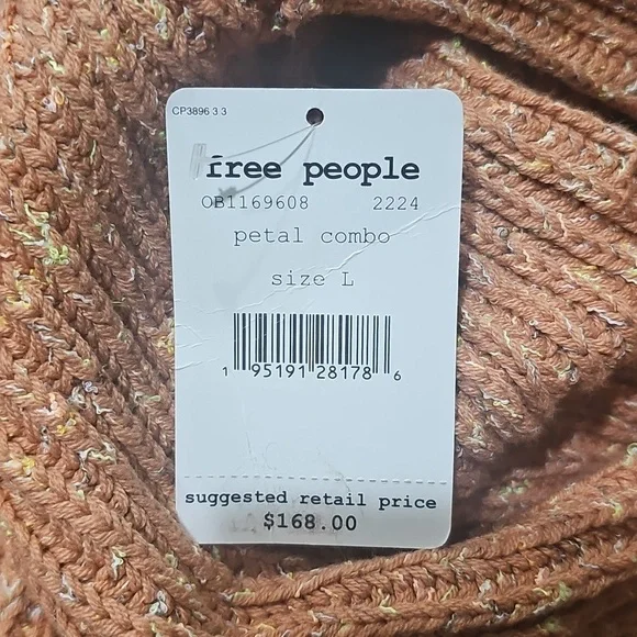 Free People Womens Cowl Neck Long Sleeve Sweater Orange Size L - Picture 5 of 5